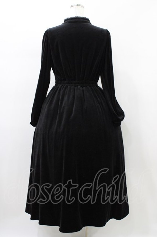 画像2: axes femme / チャイナ風ベロアワンピース M ブラック H-26-02-12-1046-AX-OP-NS-ZH (2)