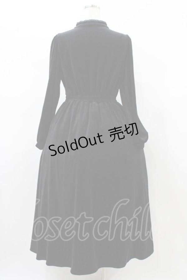 画像2: axes femme / チャイナ風ベロアワンピース M ブラック H-26-02-12-1046-AX-OP-NS-ZH (2)