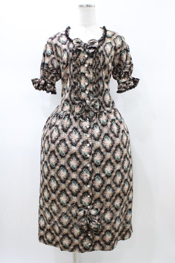 画像1: PINK HOUSE / 花柄ワンピース Free ブラック H-26-02-12-1047-LO-OP-NS-ZH (1)