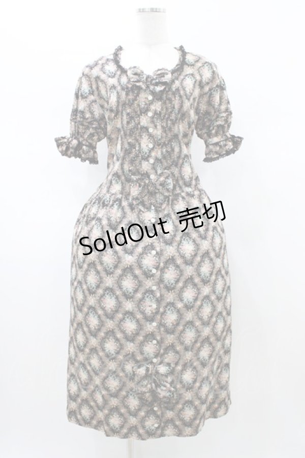 画像1: PINK HOUSE / 花柄ワンピース Free ブラック H-26-02-12-1047-LO-OP-NS-ZH (1)