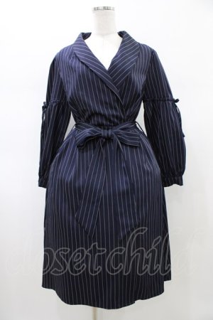 画像: axes femme / カシュクール襟ワンピース M ネイビー H-26-02-12-1048-AX-OP-NS-ZH