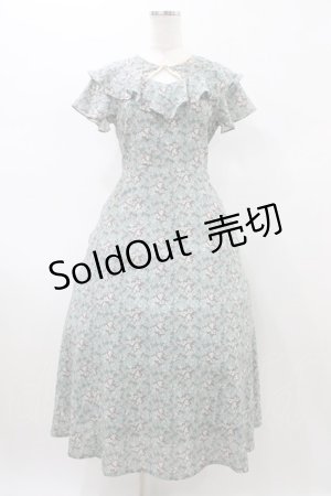 画像: an another angelus / フロント開き小花柄ラッフルワンピース Free GREEN H-26-02-12-1049-CA-OP-NS-ZH