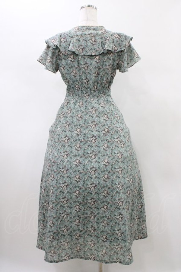 画像2: an another angelus / フロント開き小花柄ラッフルワンピース Free GREEN H-26-02-12-1049-CA-OP-NS-ZH (2)