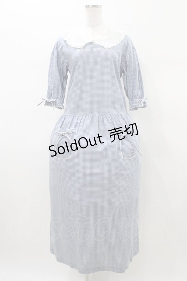 画像1: PINK HOUSE / ギンガムチェックワンピース Free ブルー H-26-02-12-1050-LO-OP-NS-ZH (1)