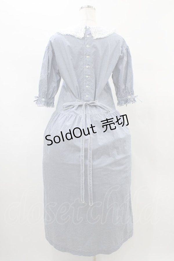 画像2: PINK HOUSE / ギンガムチェックワンピース Free ブルー H-26-02-12-1050-LO-OP-NS-ZH (2)