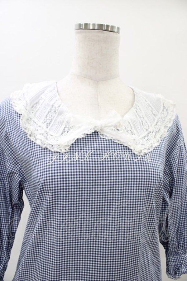 画像3: PINK HOUSE / ギンガムチェックワンピース Free ブルー H-26-02-12-1050-LO-OP-NS-ZH (3)