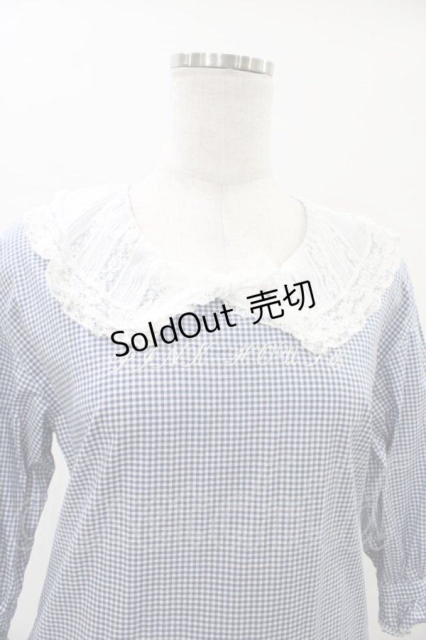 画像3: PINK HOUSE / ギンガムチェックワンピース Free ブルー H-26-02-12-1050-LO-OP-NS-ZH (3)