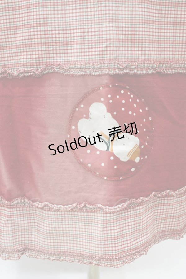 画像3: PINK HOUSE / くまちゃん切替チェックワンピース Free レッド H-26-02-12-1051-LO-OP-NS-ZH (3)