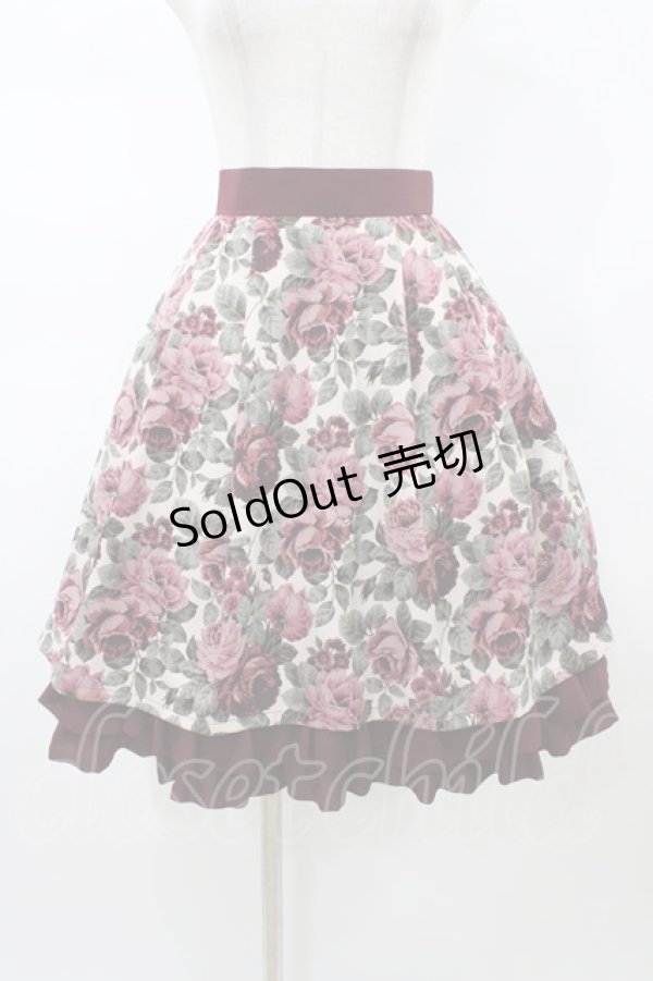 画像1: Innocent World / マロニカローズスカート M ボルドー/55cm H-26-02-12-1053-IW-SK-NS-ZH (1)