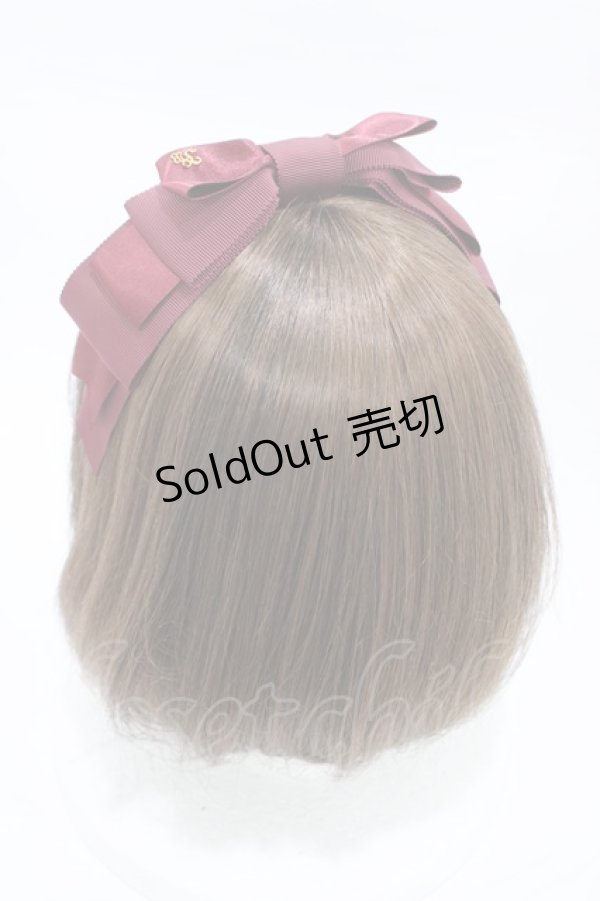 画像2: Innocent World / ダブルリボンアニバーサリーカチューシャ  ボルドー H-26-02-12-1011-IW-AC-NS-ZH (2)