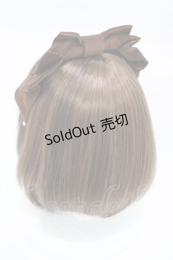 画像2: Innocent World / 別珍パールリボンカチューシャ  ショコラ H-26-02-12-1012-IW-AC-NS-ZH (2)