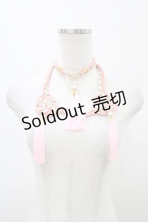 画像: 花美鈴 / 結袈裟風首飾り  ピンク H-26-02-12-1018-0-AC-NS-ZH