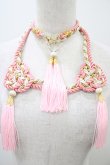 画像2: 花美鈴 / 結袈裟風首飾り  ピンク H-26-02-12-1018-0-AC-NS-ZH (2)