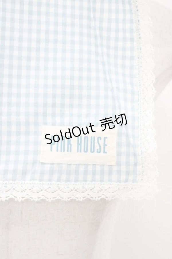 画像2: PINK HOUSE / ギンガムチェックストール  サックス H-26-02-12-1019-LO-ZA-NS-ZH (2)