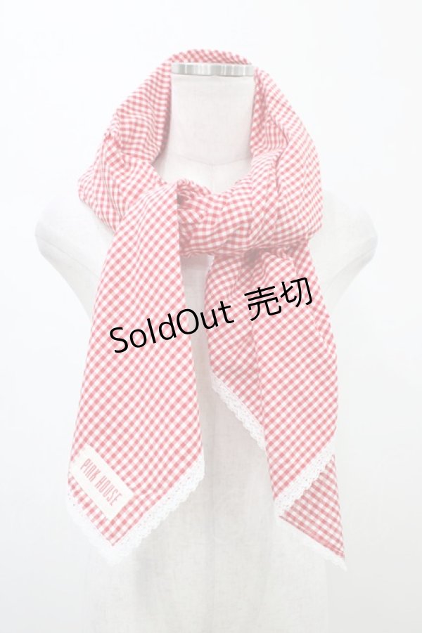 画像1: PINK HOUSE / ギンガムチェックストール  レッド H-26-02-12-1020-LO-ZA-NS-ZH (1)