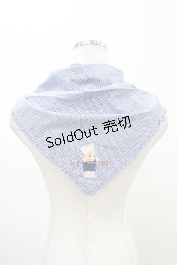 画像2: PINK HOUSE / キューピー柄三角スカーフ  ブルー H-26-02-12-1021-LO-ZA-NS-ZH (2)