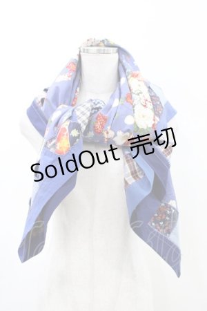 画像: PINK HOUSE / パッチワーク花柄ストール  ブルー H-26-02-12-1023-LO-ZA-NS-ZH