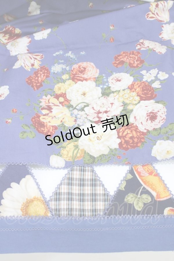 画像2: PINK HOUSE / パッチワーク花柄ストール  ブルー H-26-02-12-1023-LO-ZA-NS-ZH (2)