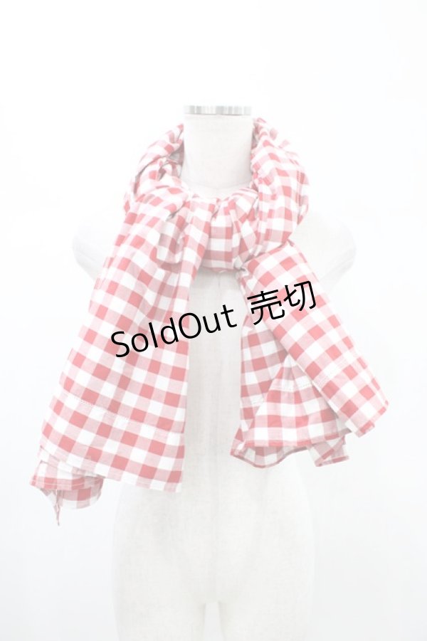 画像1: PINK HOUSE / ギンガムチェックストール  レッド H-26-02-12-1026-LO-ZA-NS-ZH (1)