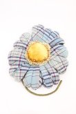 画像1: PINK HOUSE / チェック柄フラワーコサージュ  ブルー H-26-02-12-1029-LO-AC-NS-ZH (1)