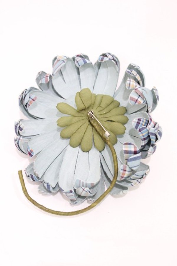 画像2: PINK HOUSE / チェック柄フラワーコサージュ  ブルー H-26-02-12-1029-LO-AC-NS-ZH (2)