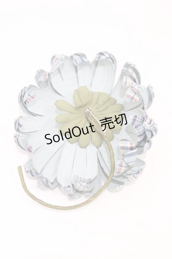 画像2: PINK HOUSE / チェック柄フラワーコサージュ  ブルー H-26-02-12-1029-LO-AC-NS-ZH (2)