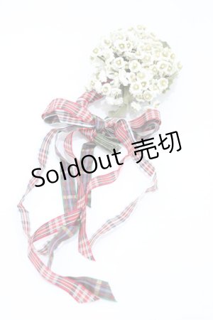 画像: PINK HOUSE / チェックリボンブーケコサージュ  オフ H-26-02-12-1031-LO-AC-NS-ZH