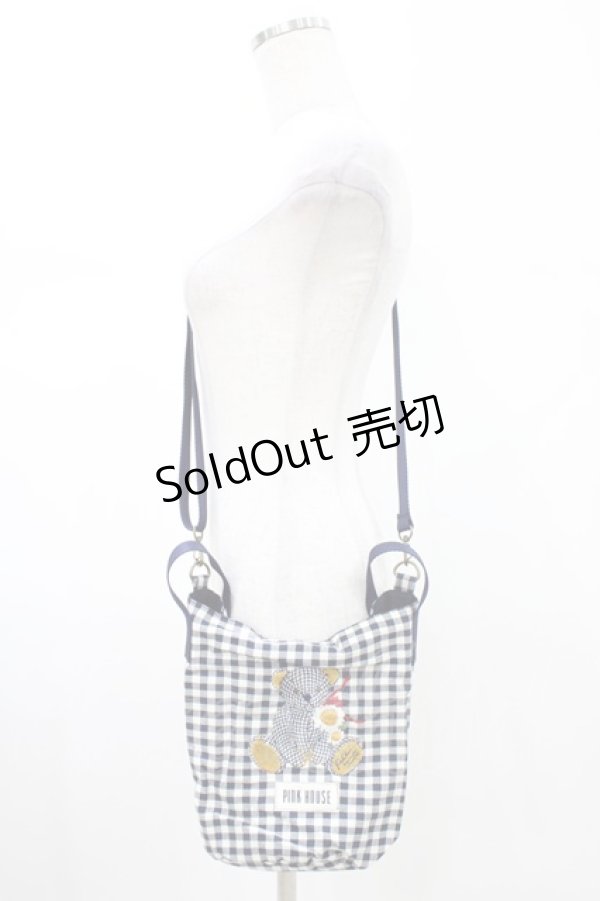 画像1: PINK HOUSE / くまちゃん刺繍ポシェット  ネイビー H-26-02-12-1032-LO-BG-NS-ZH (1)