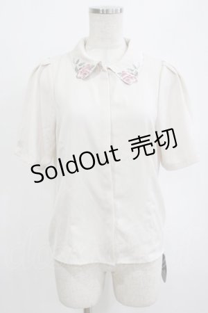画像: an another angelus / ローズ絵画タッチ刺繍衿ブラウス Free IVORY×PK H-26-02-12-049-CA-BL-NS-ZH