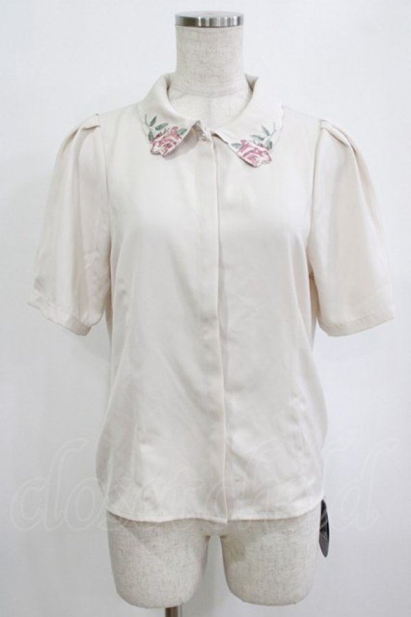 画像1: an another angelus / ローズ絵画タッチ刺繍衿ブラウス Free IVORY×PK H-26-02-12-049-CA-BL-NS-ZH (1)