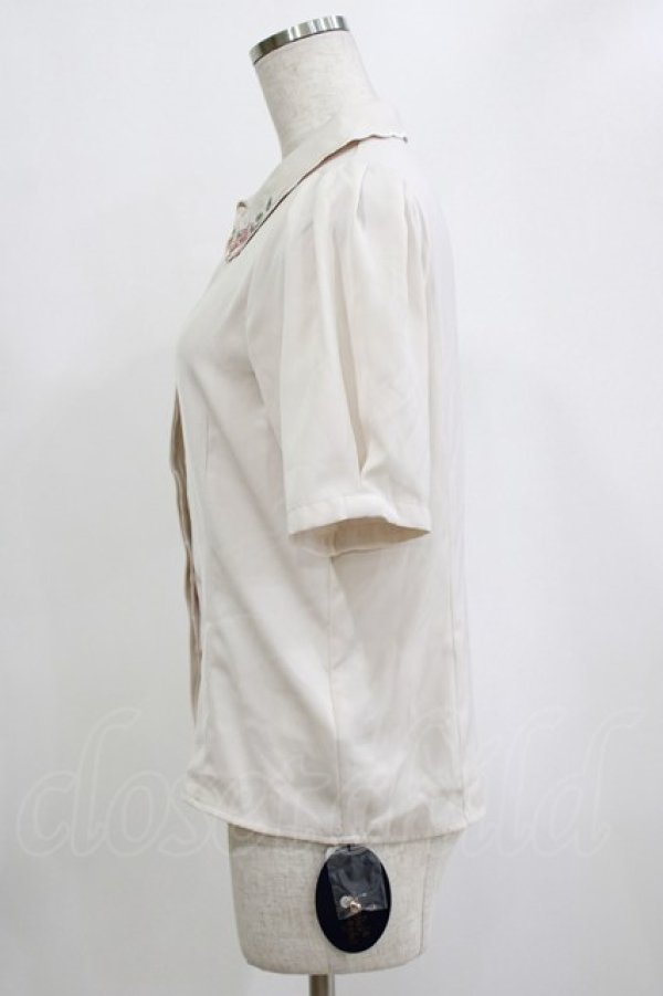 画像2: an another angelus / ローズ絵画タッチ刺繍衿ブラウス Free IVORY×PK H-26-02-12-049-CA-BL-NS-ZH (2)
