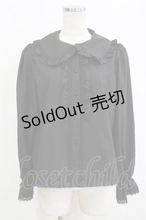 画像: m petit by misako / AM マルエリフリルブラウス M ブラック H-26-02-12-050-LO-BL-NS-ZH