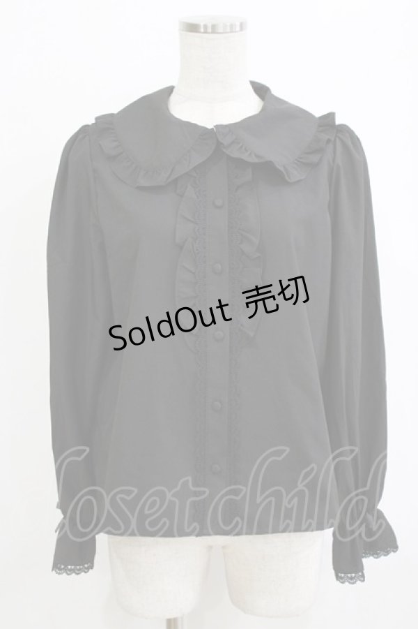 画像1: m petit by misako / AM マルエリフリルブラウス M ブラック H-26-02-12-050-LO-BL-NS-ZH (1)