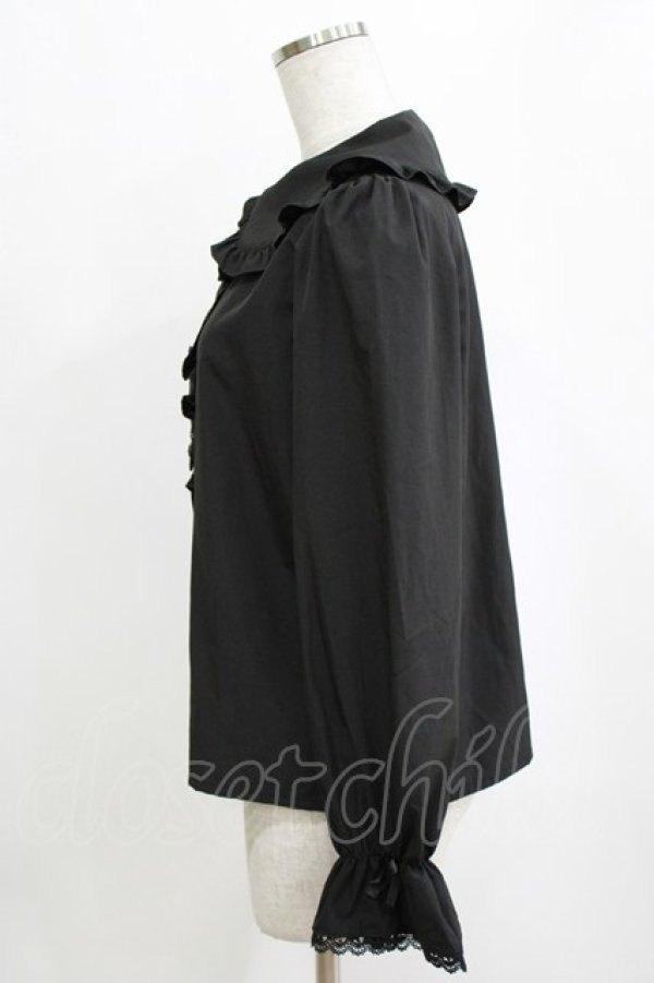 画像2: m petit by misako / AM マルエリフリルブラウス M ブラック H-26-02-12-050-LO-BL-NS-ZH (2)