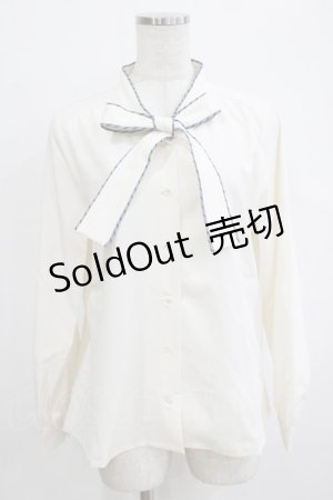 画像: Fi.n.t / キャンディーストライプボウタイブラウス Free IVORY H-26-02-12-053-CA-BL-NS-ZH