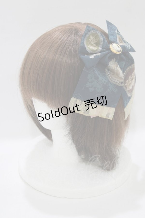 画像1: metamorphose / Vintage cameo カメオバレッタ  アンティークブルー H-26-02-12-065-ME-AC-NS-ZH (1)