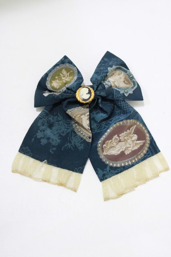 画像2: metamorphose / Vintage cameo カメオバレッタ  アンティークブルー H-26-02-12-065-ME-AC-NS-ZH (2)