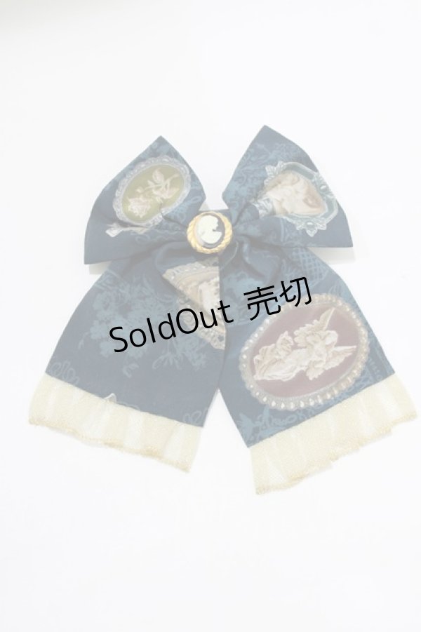 画像2: metamorphose / Vintage cameo カメオバレッタ  アンティークブルー H-26-02-12-065-ME-AC-NS-ZH (2)