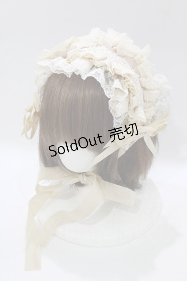 画像1: Hoshibako Works / リリアンヌ姉妹ヘッドドレス  生成り H-26-02-12-071-LO-AC-NS-ZH (1)