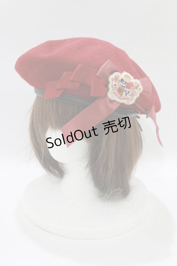 画像1: metamorphose / エンブレムワッペン付ベレー  ワイン H-26-02-12-072-ME-AC-NS-ZH (1)