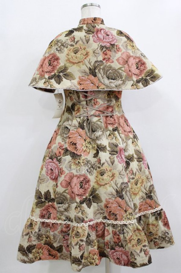 画像3: Victorian maiden / 薔薇ゴブランタペストリーケープ付きスリーブレスドレス Free ベージュ H-26-02-12-006-CL-OP-NS-ZH (3)