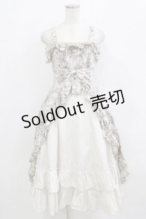 画像: Victorian maiden / トワルドロココブーケフリルリボンジャンパースカート Free ブラック H-26-02-12-008-CL-OP-NS-ZH