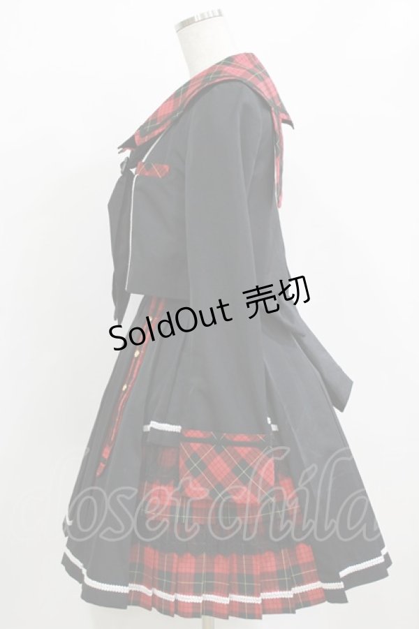 画像2: Angelic Pretty / Bunny College Academy Set Free ブラック/レッド H-26-02-12-009-AP-OP-NS-ZH (2)