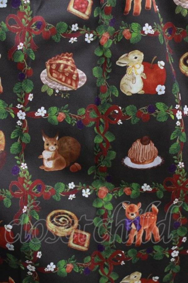 画像4: axes femme kawaii / 森のケーキ屋さん柄ワンピース M ブラウン H-26-02-12-011-AX-OP-NS-ZH (4)