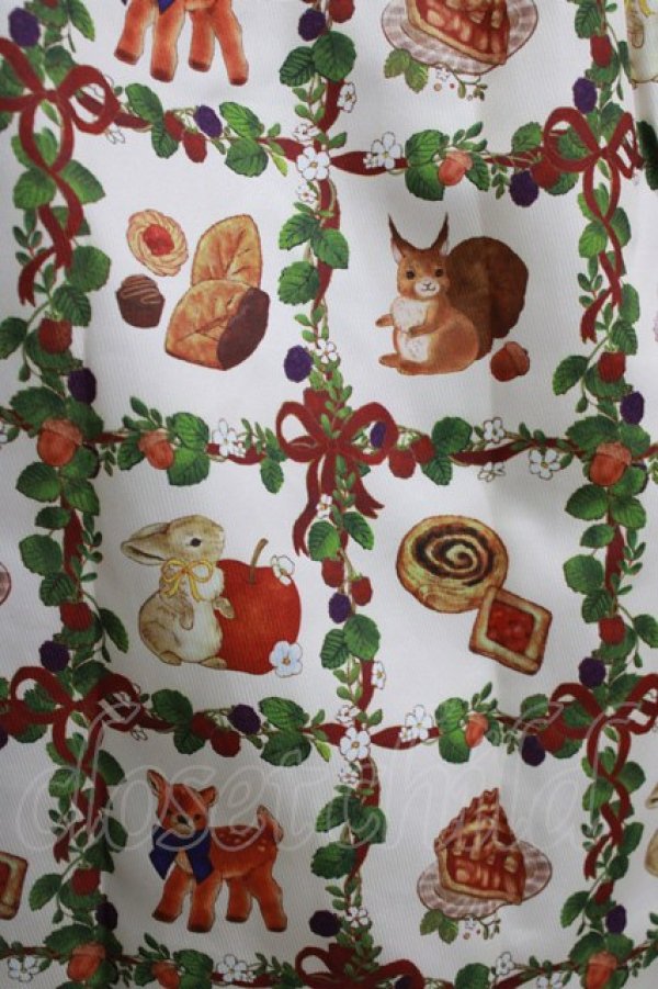 画像4: axes femme kawaii / 森のケーキ屋さん柄ワンピース M 生成り H-26-02-12-012-AX-OP-NS-ZH (4)