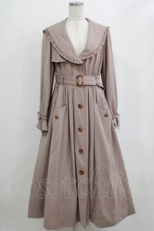 画像: Ank Rouge / セーラーカラーロングトレンチコート M ピンク H-26-02-12-013-CA-CO-NS-ZH