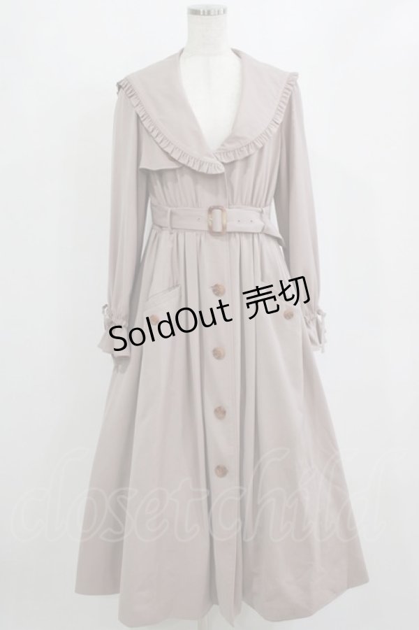 画像1: Ank Rouge / セーラーカラーロングトレンチコート M ピンク H-26-02-12-013-CA-CO-NS-ZH (1)