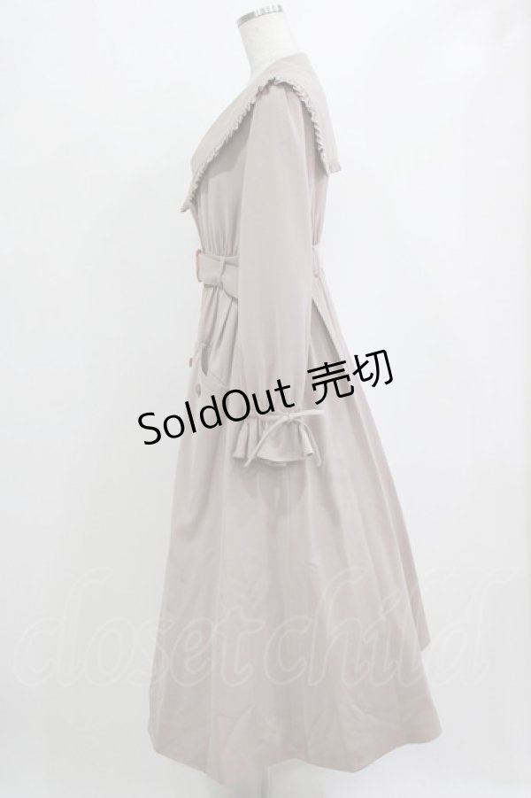 画像2: Ank Rouge / セーラーカラーロングトレンチコート M ピンク H-26-02-12-013-CA-CO-NS-ZH (2)