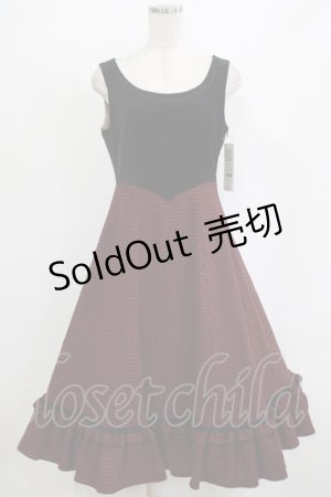 画像: Victorian maiden / ヴィクトリアンベルベットブライアジャンパースカート Free 千鳥ボルドー H-26-02-12-014-CL-OP-NS-ZH