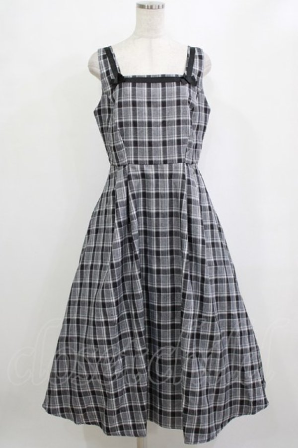 画像1: m petit by misako / AMCHKスクエアネックジャンパースカート LL グレー H-26-02-12-018-LO-OP-NS-ZH (1)